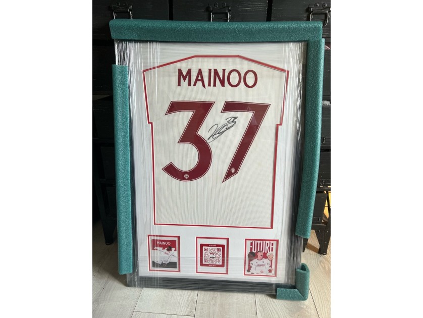 Kobbie Mainoo's Manchester United 2023/24 Signed And Framed Shirt