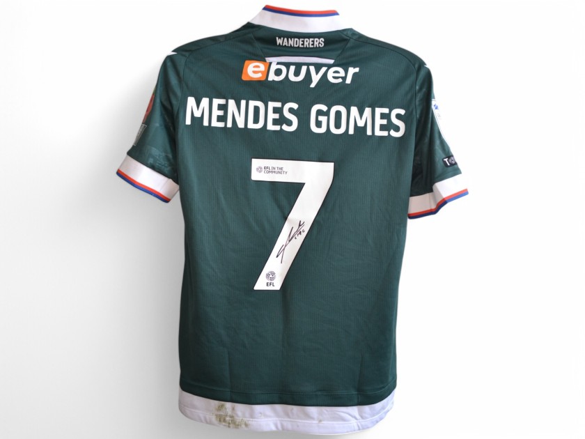 Carlos Mendes Gomes' Bolton Wanderers Signed Match Worn Away Shirt, vs Wrexham 