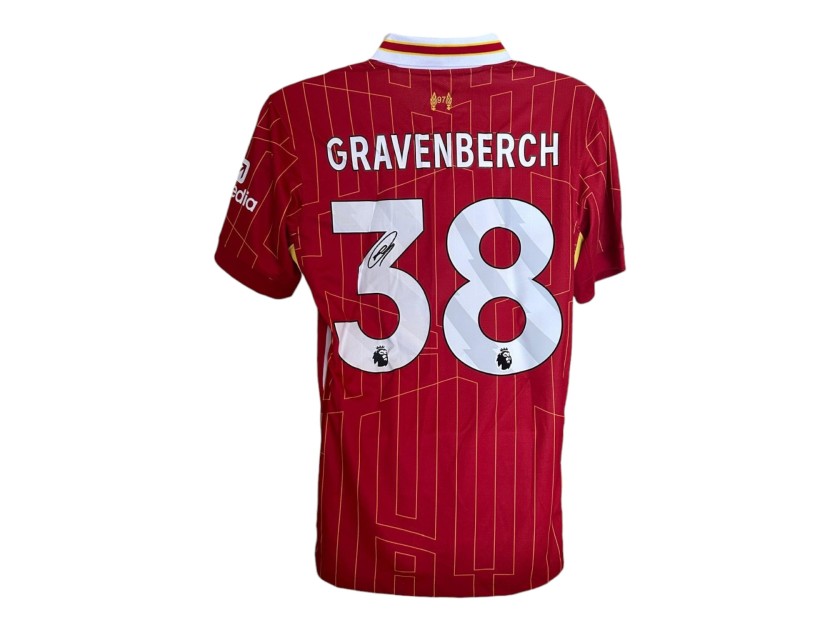 Maglia Liverpool 2024/25 firmata e incorniciata di Ryan Gravenberch