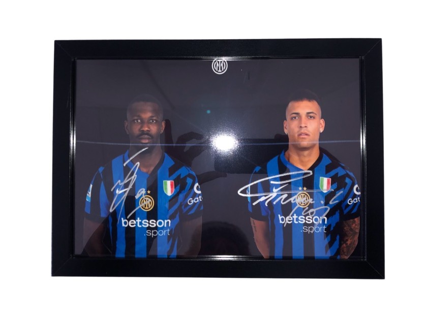 Photographs Signed by Lautaro Martinez and Thuram