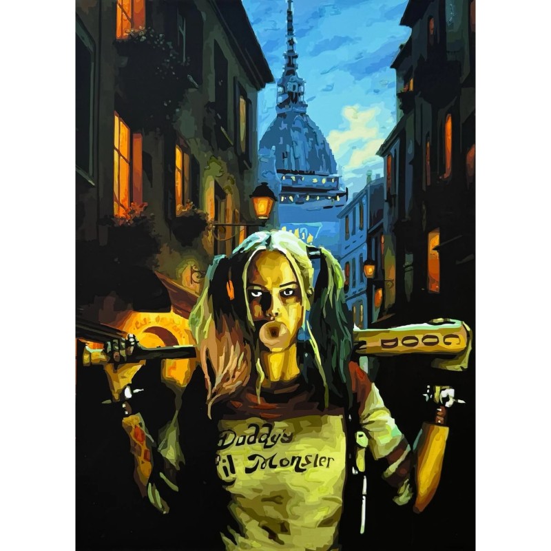 "Harley in Turin" artwork by Gianni Moramarco