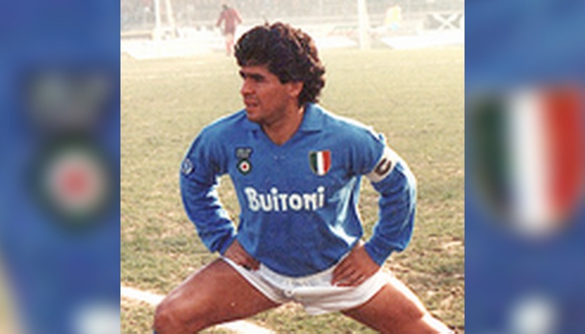 Diego Armando Maradona's Napoli Match-Issued Signed Shirt, 1987/88 Friendly