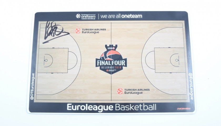 2018 Turkish Airlines EuroLeague Final Four Coach Board signed by Pablo Laso