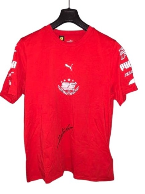 T-shirt ufficiale Scuderia Ferrari "95 Anni", 2024 - Autografata 