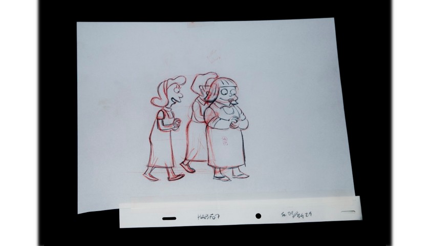 The Simpsons - Original Drawing of Secondary Characters
