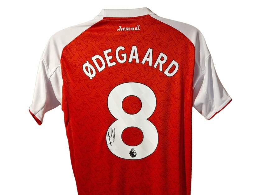 Martin Odegaard Signed Arsenal 2025-26 Home Football Shirt