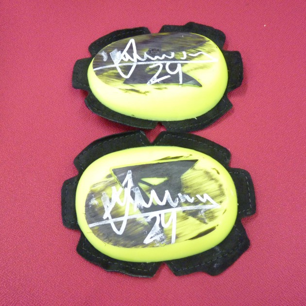 Andrea Iannone Worn and Signed Knee Sliders