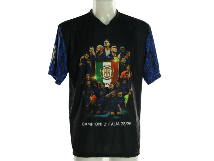 Official Inter Milan Scudetto T-Shirt, 2026 - Signed by the team