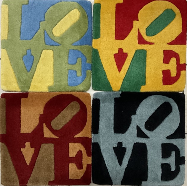 Set 4 Tappeti "LOVE - Le quattro stagioni" di Robert Indiana