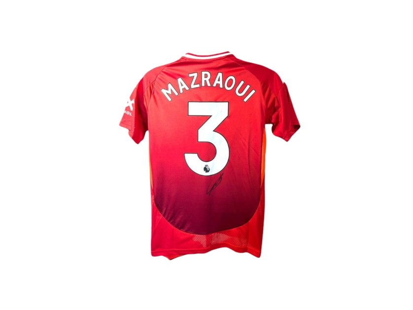 Maglia del Manchester United 2024/25 firmata e incorniciata da Noussair Mazraoui