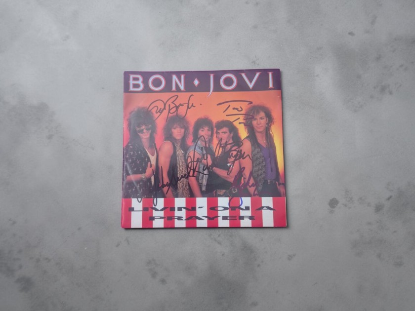 Bon Jovi Signed Living On A Prayer Vinyl 45