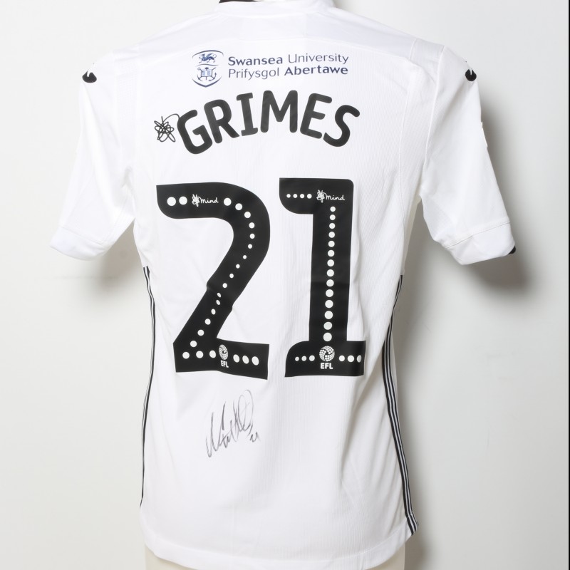Matt Grimes's Swansea City Worn and Signed Home Poppy Shirt 