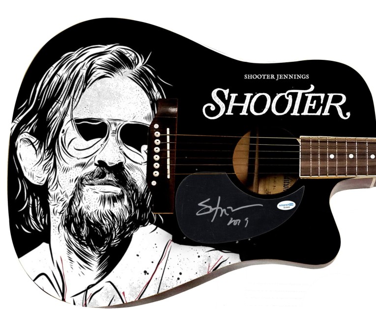 Shooter Jennings Signed Custom Graphics Guitar