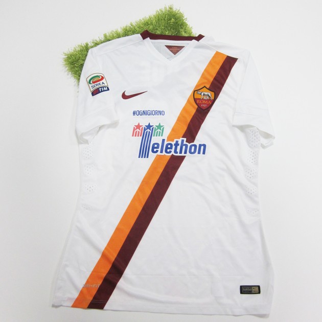 Totti's signed and match issued shirt, Genoa-Roma TELETHON special sponsor