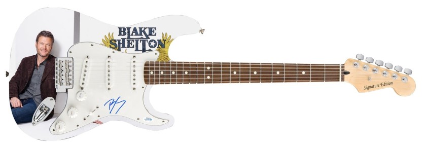 Blake Shelton Signed Custom Graphics Guitar 