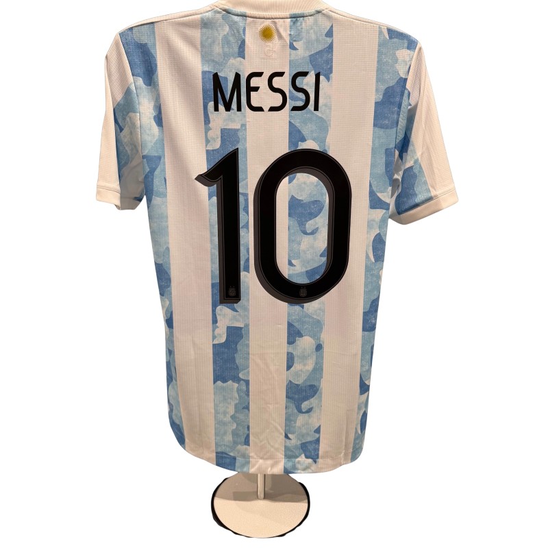 Lionel Messi's Argentina 2022 Final Match Issued Shirt Vs Italy