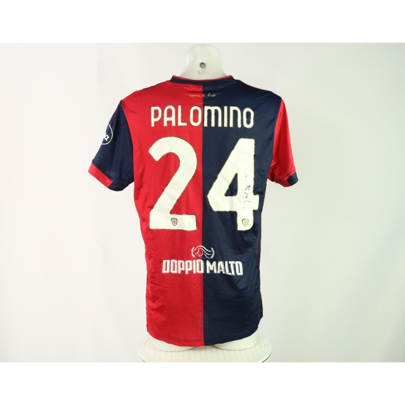 Palomino's Signed Unwashed Shirt, Cagliari vs Bologna 2024