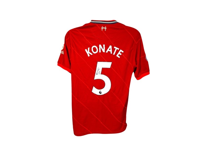 Maglia ufficiale del Liverpool 2021/22 autografata da Ibrahima Konate