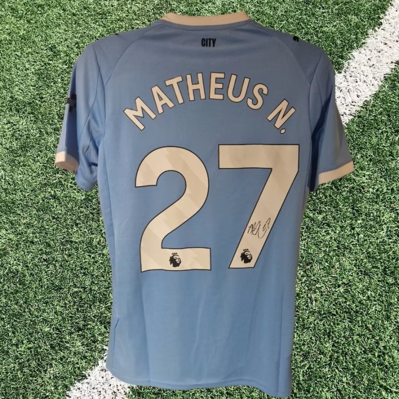 Matheus Nunes Signed Manchester City 2025-26 Home Football Shirt