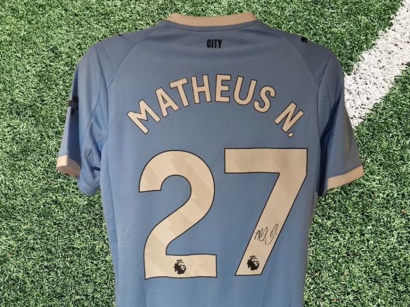 Matheus Nunes Signed Manchester City 2025-26 Home Football Shirt