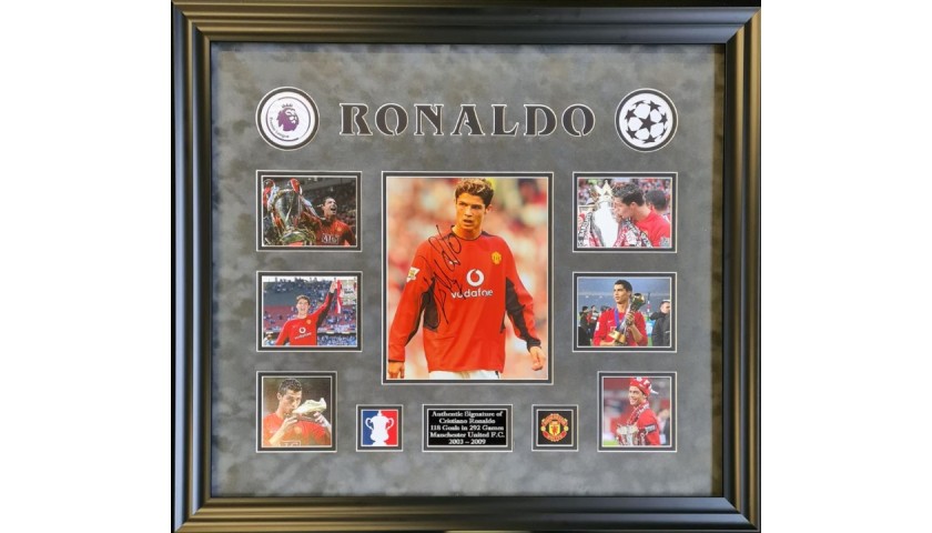 Ronaldo Manchester United Signed Photo Display