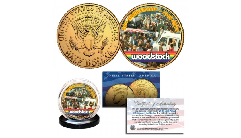 Woodstock - 24K Gold-Plated Quarter Dollar, Anniversary 1969-2019