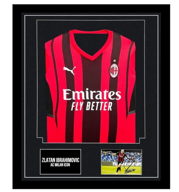 Zlatan Ibrahimović AC Milan Signed and Framed Shirt 