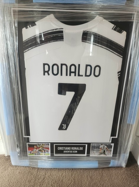 Cristiano Ronaldo s Juventus 2020 21 Signed and Framed Shirt CharityStars