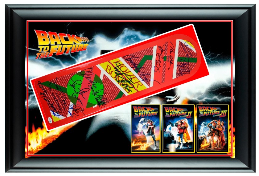 Back To The Future Cast Signed Hoverboard Display