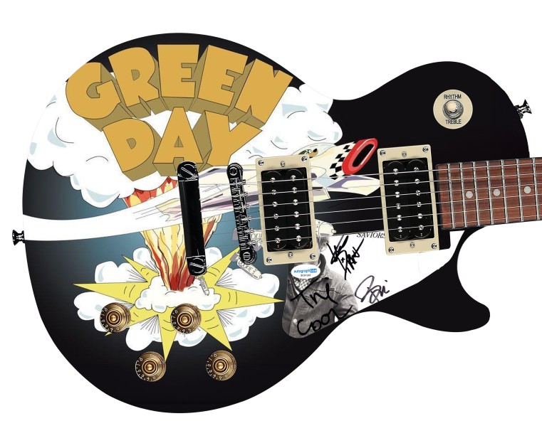 Chitarra esclusiva Les Paul 100 grafica personalizzata firmata Green Day "Dookie Domination