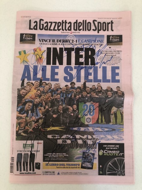 Gazzetta dello Sport 20th Scudetto Inter - Signed by the Players