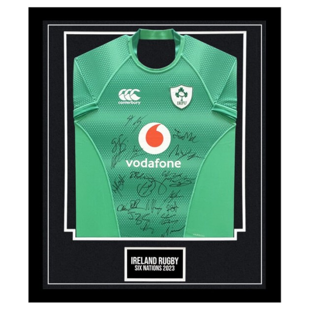 Ireland Grand Slam 2023 Squad Signed and Framed Shirt
