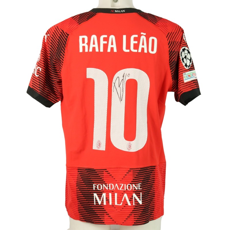 Maglia ufficiale Rafa Leao Milan, UCL 2023/24 - Autografata