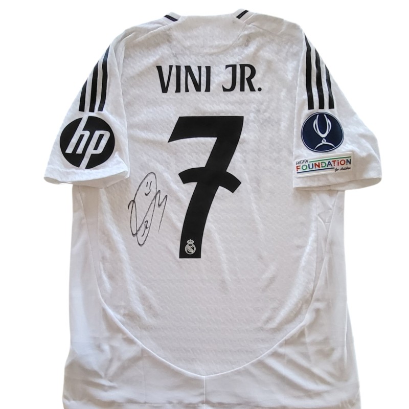 Vinicius Junior's Signed Issued Shirt, Real Madrid vs Atalanta UEFA Supercup Finals 2024