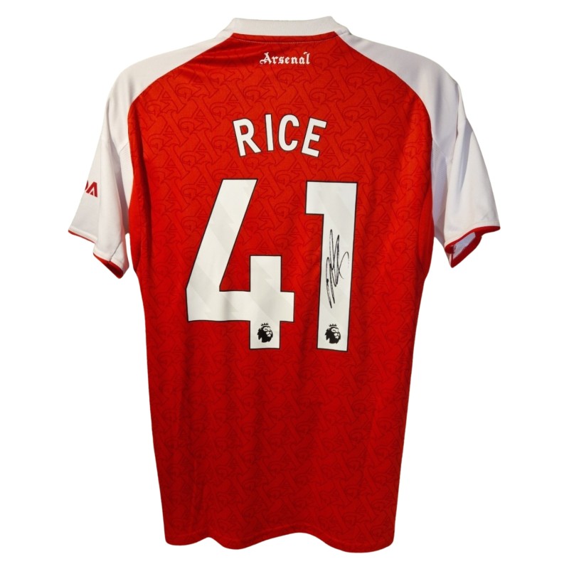Declan Rice Signed Arsenal 2025-26 Home Football Shirt