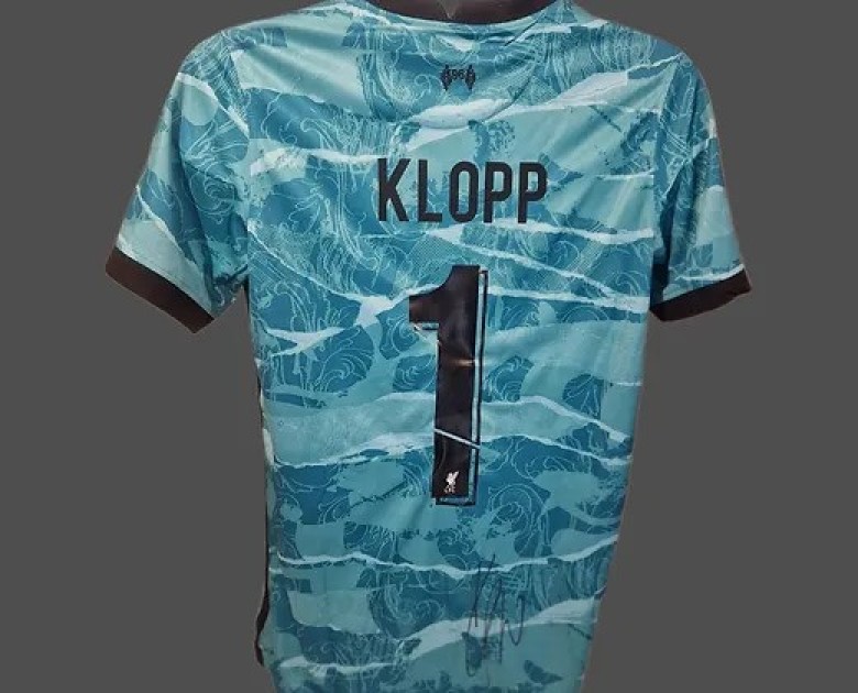 Jurgen Klopp's Liverpool 2020/21 Signed and Framed Away Shirt 