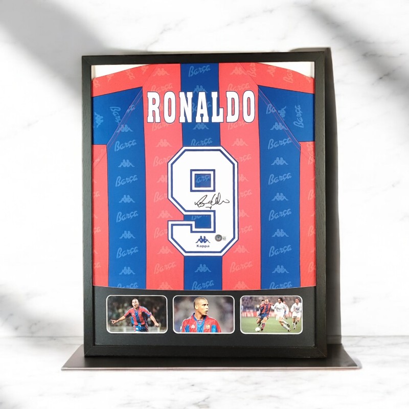 Ronaldo Nazario's Barcelona Signed And Framed Shirt