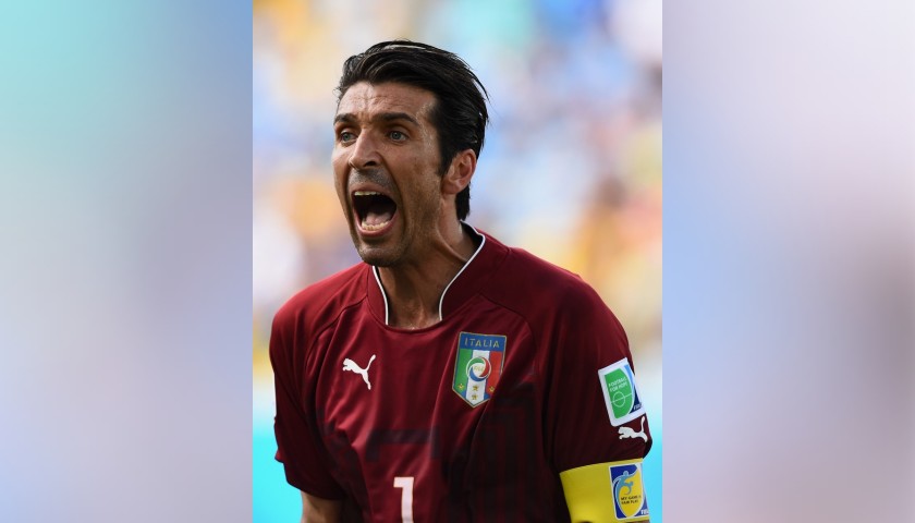 Buffon's Italy Signed Match Shirt, World Cup 2014 