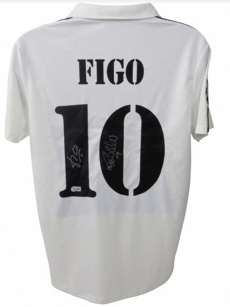 Real Madrid Shirt Signed By Luis Figo & Ronaldo Nazario