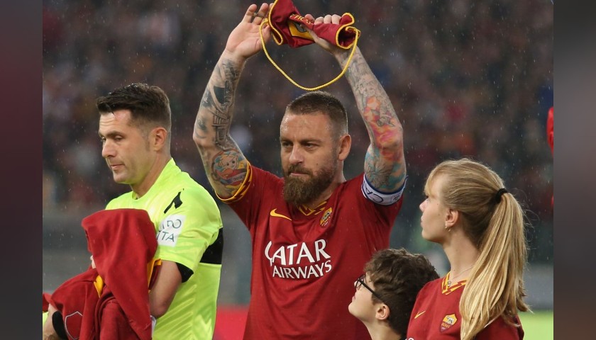 De Rossi's Official Roma Signed Shirt, 2018/19 Special Patch 