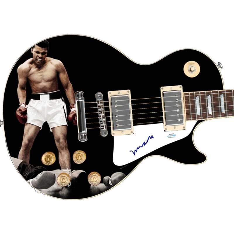 Muhammad Ali Signed Custom Graphics Guitar