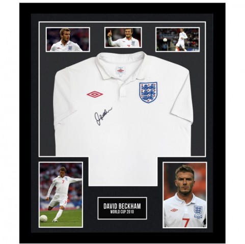 David Beckham's England 2010 World Cup Signed and Framed Shirt  