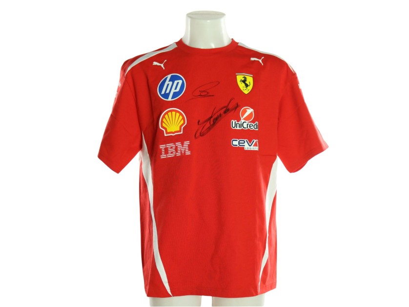 Official Scuderia Ferrari T-Shirt, 2026 - Signed by Hamilton and Leclerc
