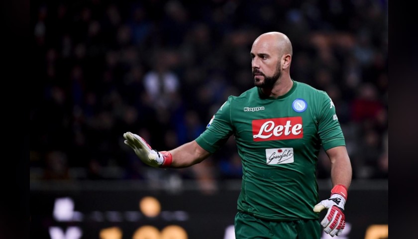 Reina's Official Napoli Signed Shirt, 2017/18