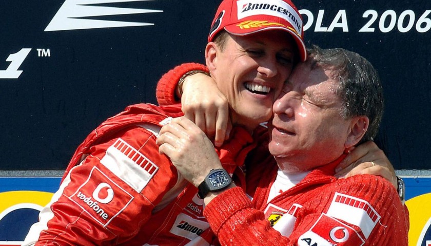 Bridgestone Cap Signed by Michael Schumacher and Jean Todt