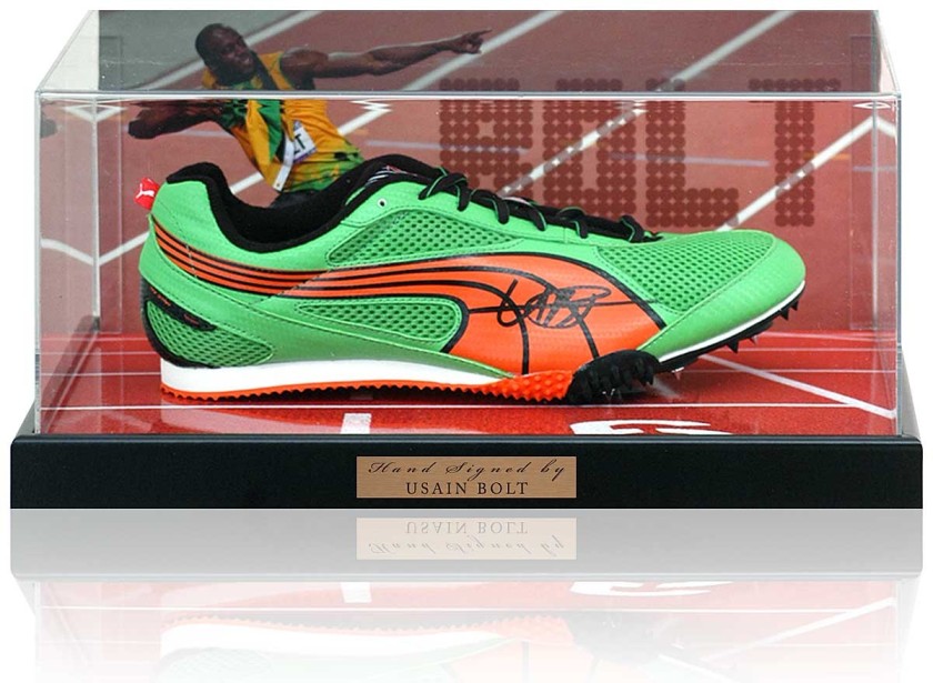 Usain Bolt's Signed Running Spike Presentation 