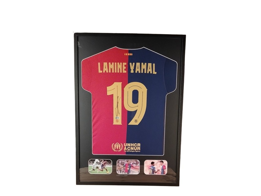 Yamal's FC Barcelona Signed and Framed Shirt