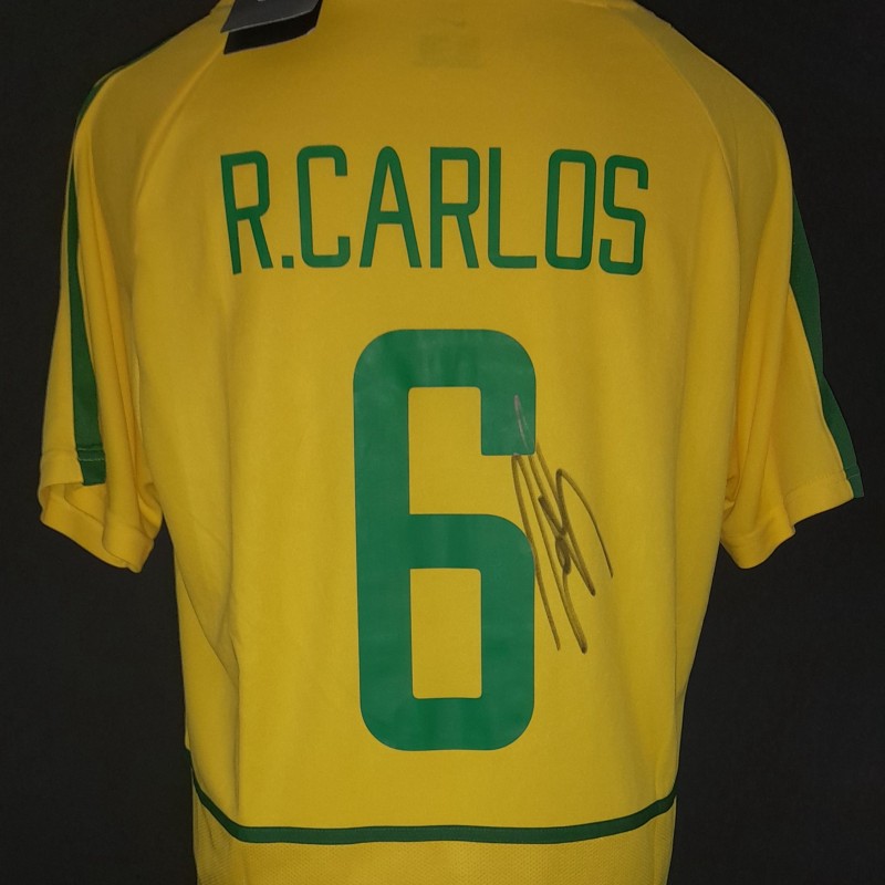 Roberto Carlos Brazil 2002 World Cup Winners Signed Shirt