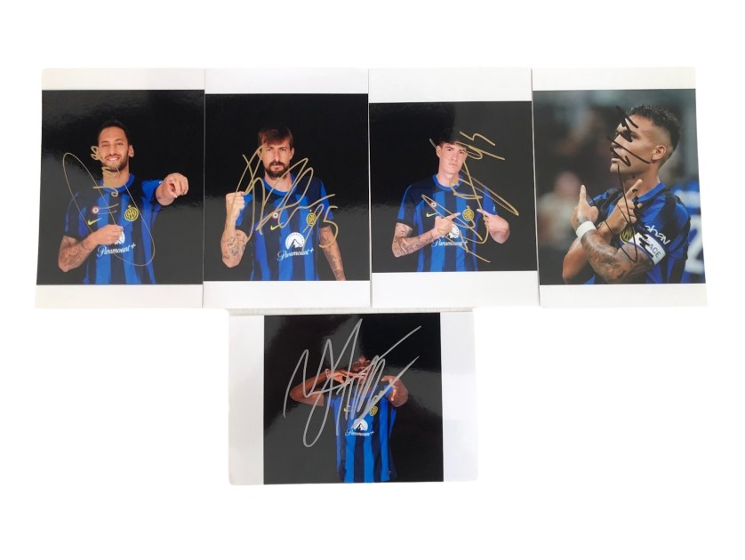 Set of 5 Photographs Signed by Inter Milan Players