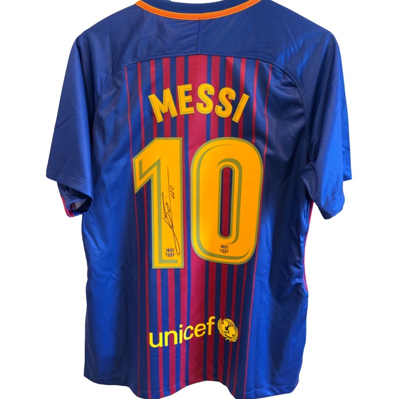 Messi's Barcelona Signed Replica Shirt